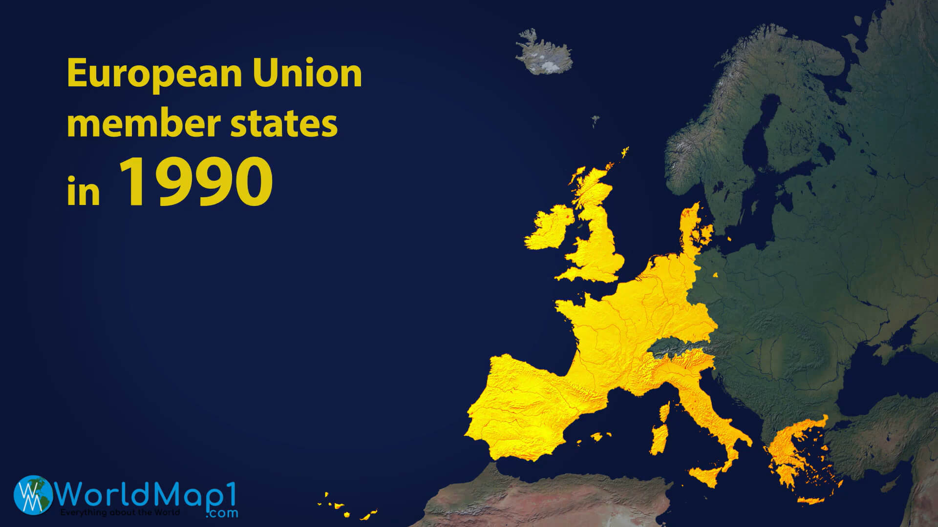 European Union Member States Map in 1990